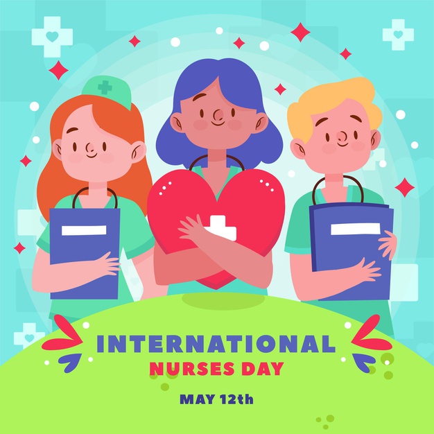 Kartka z pielęgniarkami i pielęgniarzem 12 maj
